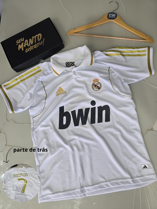 Polo Real Madrid Branca CR7 - Retrô