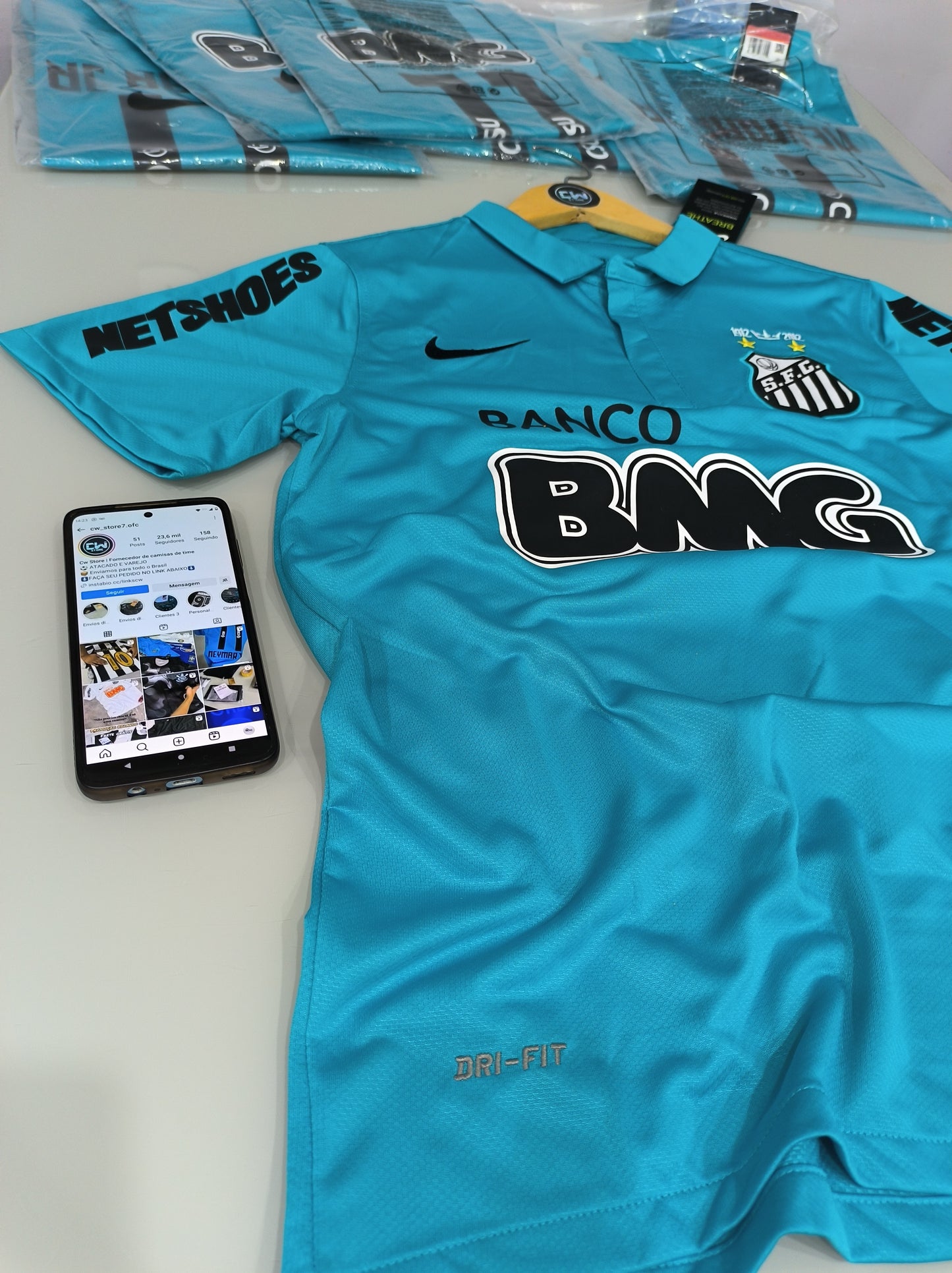 Modelo Retrô - Santos Azul Neymar