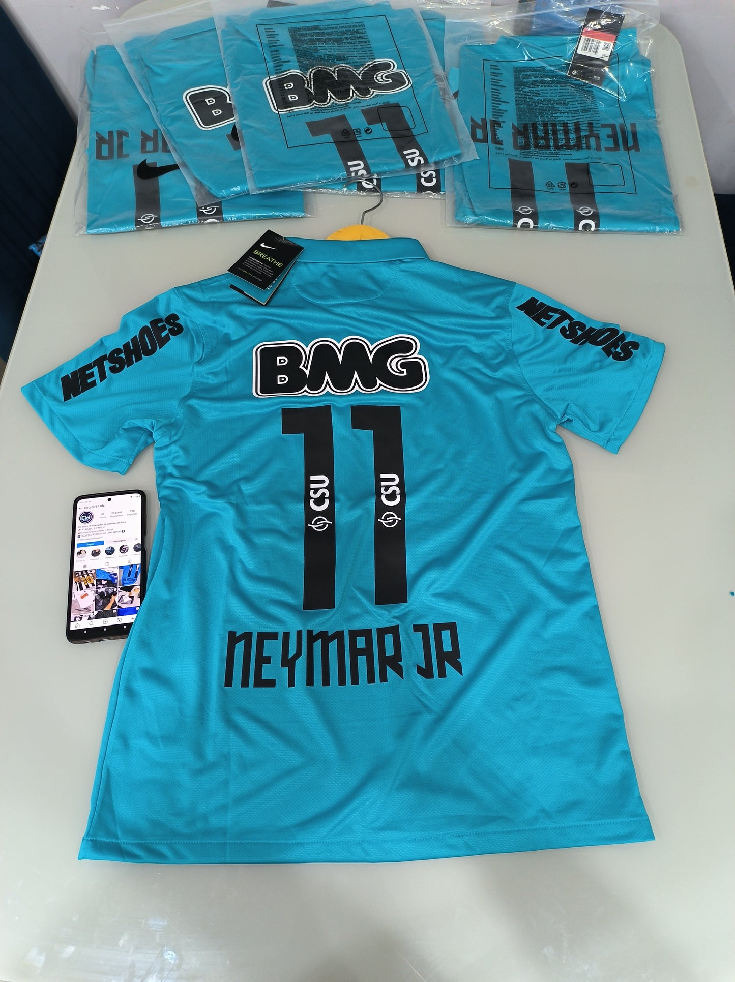 Modelo Retrô - Santos Azul Neymar