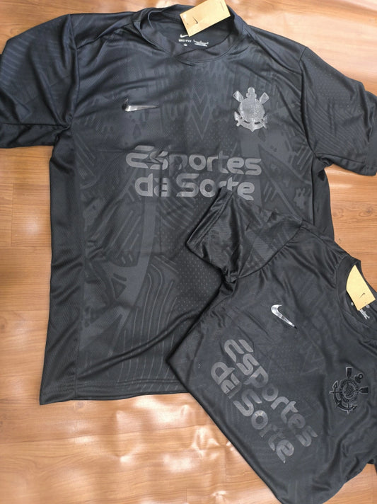 KIT CASAL - CORINTHIANS Black Com Patrocinio 2024